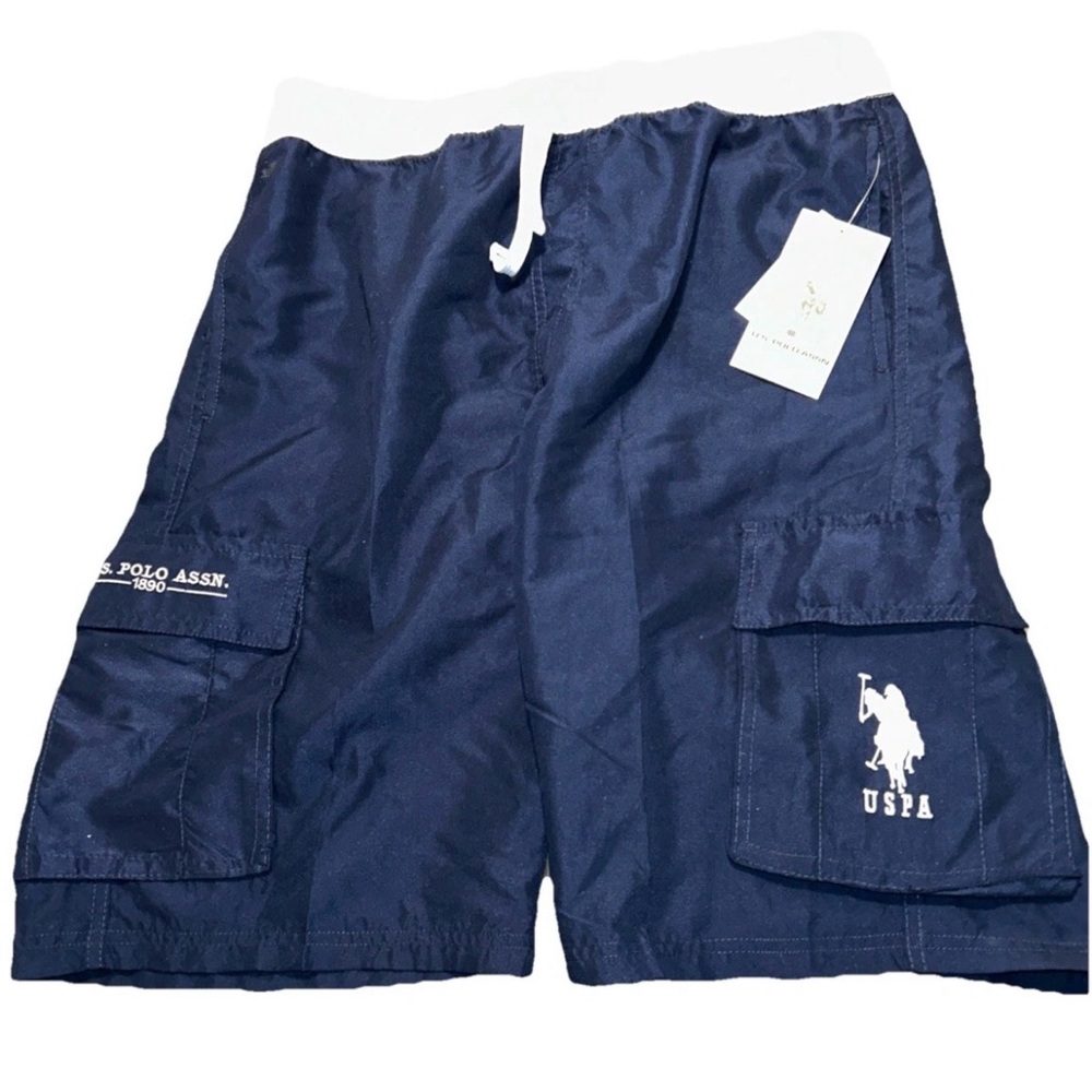 US Polo Assn Navy Short Size Large Stretch Navy Cargo Swim Shorts